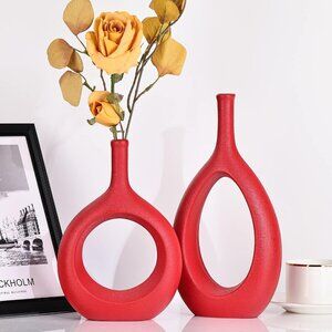 Vase Set of 2 Flowers Decor Centerpieces Living Room, Bedroom, Office, Decor